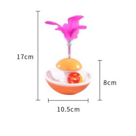 New Durable Funny Pet Cat Toys for entertain itself Mimi Favorite Feather Tumbler with small bell Kitten Cat Toys For Catch - yellow