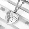 Heart Angel Wings Pet Ashes Urn Necklace – Silver Stainless Steel