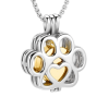 Stainless Steel Hollow Urn Pendant Memorial Necklace - Gold
