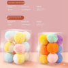 Cat bite resistant mute ball elastic plush mute ball double color plush self hi ball toy - Double color - 12 in a box 3CM colorful balls