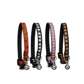 Halloween cat collar puppy collar pet supplies - Pumpkin - S 1.0*28cm