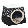 Indoor Cat Cave Bed – Large Foldable Cube with Soft Sleeping Mat