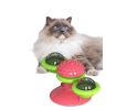 Spinning Catnip Cat Toy with Suction Cup & Groomer - pink