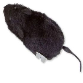 Clockwork Plush Mouse Simulation Tricky Dog Cat Toy Will Run And Wag Its Tail 1pc - Black