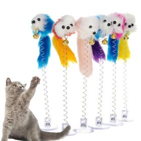 Cartoon Pet Cat Toy Stick Feather Rod Mouse Toy With Mini Bell Cat Catcher Teaser Interactive Cat Toy - 1PCS Quicko