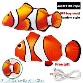 Cat Toys Floppy Wagging Fish Cat Toy Fish USB Electric Charging Simulation Fish Catnip Cat Pet Chew Toys - Clownfish
