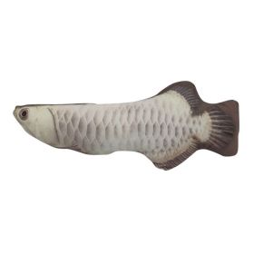 Cat Toy Simulation Fish Toy Pet Plush Cat Mint Fish Kitten Simulated Silver Arowana Interactive Pet Chew Toys - 1PCS