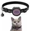 Pet Reflective Collar With Bell For AirTag - Black - Pet Supplies