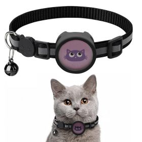 Pet Reflective Collar With Bell For AirTag - Black - Pet Supplies