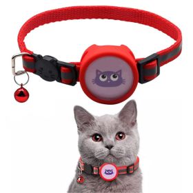 Pet Reflective Collar With Bell For AirTag - Red - Pet Supplies
