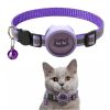 Pet Reflective Collar With Bell For AirTag - Purple - Pet Supplies
