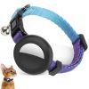 For AirTag Tracker Silicone Case Rainbow Gradient Pet Collar - Gradient Blue - Pet Supplies