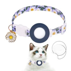 For AirTag Tracker Silicone Cover Small Daisy Pet Collar Dog Collar - Blue - Pet Supplies