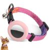 For AirTag Tracker Silicone Case Rainbow Gradient Pet Collar - Gradient Orange - Pet Supplies