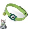 For AirTag Tracker Waterproof Protection Case Pet Leather Collar - Green - Pet Supplies