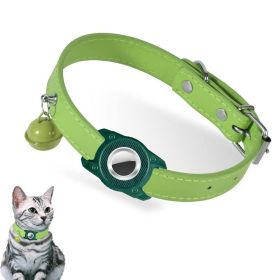 For AirTag Tracker Waterproof Protection Case Pet Leather Collar - Green - Pet Supplies