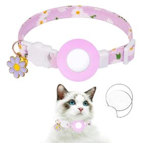 For AirTag Tracker Silicone Cover Small Daisy Pet Collar Dog Collar - Purple - Pet Supplies