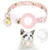 For AirTag Tracker Silicone Cover Small Daisy Pet Collar Dog Collar - Pink - Pet Supplies