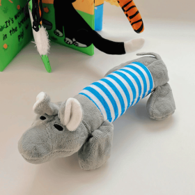1 PC Pet dog, cat, plush cartoon embroidery, bite resistant and stress relieving duck, piglet, elephant, cute sound making toy supplies - elephant