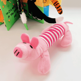 1 PC Pet dog, cat, plush cartoon embroidery, bite resistant and stress relieving duck, piglet, elephant, cute sound making toy supplies - pig