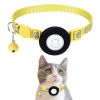 Pet Cat Reflective Collar With Bell For Airtag Tracker - Yellow - Pet Supplies