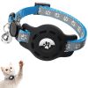 For AirTag Tracker Locator Protective Case Reflective Pet Collar - Blue - Pet Supplies
