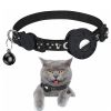 For AirTag Tracker Silicone Case Reflective Cats Dogs Pet Collar - Black - Pet Supplies