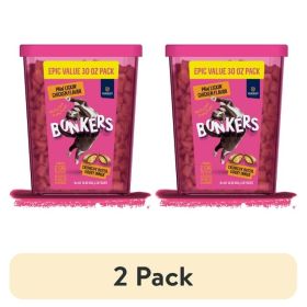 Bonkers Cat Bites Paw Lickin' Chicken Flavor Crunchy And Soft Cat Treats 30 Oz Tub 2 Pack - Bonkers Cat Bites