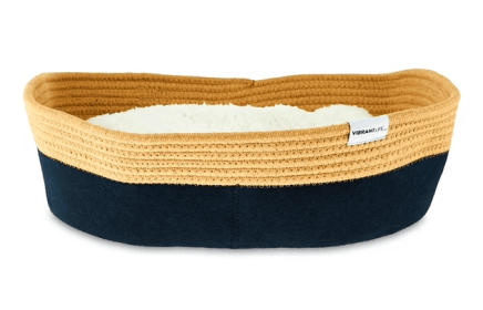 Vibrant Life Oval Woven Felt Rope Cat Bed, with Catnip, Multicolored, 19" - Vibrant Life Oval Woven