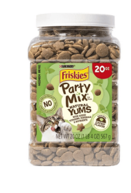 Purina Friskies Party Mix Natural Catnip Flavor Yums Treats for Cats, 20 oz Canister - Purina Friskies Party Mix