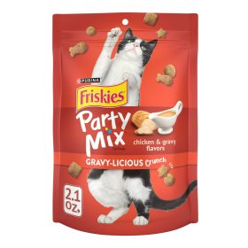 Purina Friskies Party Mix Gravy-licious, Cat Treats, Chicken & Gravy, 2.1 oz Bag - Friskies