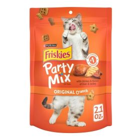 Purina Friskies Party Mix Original Crunch Cat Treats With Chicken Liver And Turkey Flavors 2.1 Oz Bag - Purina Friskies