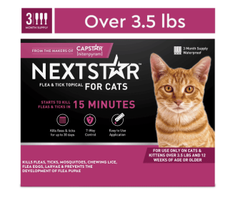 NEXTSTAR Flea & Tick Topical Prevention for Cats Over 3.5 lbs, 3-Month Supply - NEXTSTAR Flea & Tick Topical Prevention