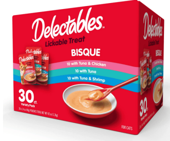 Hartz Delectables Bisque Lickable Wet Cat Treats Variety Pack, 30 Count - Hartz Delectables Bisque Lickable