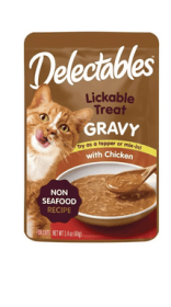Hartz Delectables Non-Seafood Gravy Lickable Wet Cat Treats, Chicken, 1.4oz, Single - Hartz Delectables Non-Seafood Gravy