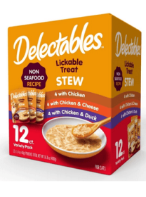 Hartz Delectables Stew Non-Seafood Lickable Wet Cat Treats Variety Pack, 12 Count - Hartz Delectables Stew Non-Seafood