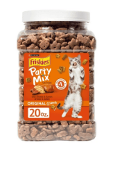 Purina Friskies Party Mix Original Crunch, Cat Treats, Chicken, Liver, & Turkey, 20 oz Canister - Purina Friskies Party Mix Original