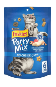 Purina Friskies Party Mix Beachside Crunch, Cat Treats, Shrimp, Crab, & Tuna, 6 oz Bag - Purina Friskies Party Mix Beachside
