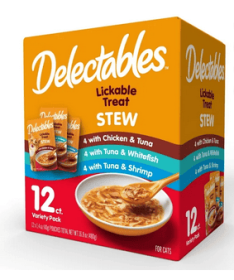 Delectables Lickable Cat Treats Stew Variety Pack, 12 Count (16.8 oz.) - Delectables Lickable Cat Treats Stew