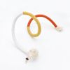 Cotton Rope Toys, 27.55Inches Color Blocking Cotton Rope Toys, Safe Cat Toys Teething Chew for Boredom and Stimulating - Orange+Yellow+Beige