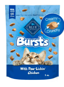Blue Buffalo Bursts Chicken Flavor Crunchy Treats for Cats, Whole Grain, 5 oz. Bag - Blue Buffalo Bursts Chicken Flavor Crunchy Treats