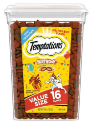 Temptations Birthday Lobster And Beef Flavor Crunchy Soft Treats For Cats, 16 oz Tub - Temptations Birthday