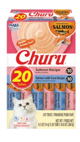 INABA Churu Creamy, Lickable Wet Cat Treats, 0.5 oz Tube, 20 Tubes, Salmon Variety - INABA Churu Creamy, Lickable Wet Cat Treats