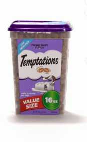 Temptations Classic Creamy Dairy Flavor Crunchy and Soft Wet Treats For Cats, 16 oz Tub - Temptations Classic Creamy