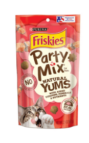 Purina Friskies Natural Cat Treats, Party Mix Natural Yums With Real Salmon and Vitamins, Minerals & Nutrients - Purina Friskies Natural Cat