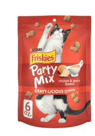 Purina Friskies Cat Treats, Party Mix Gravy-licious Crunch Chicken and Gravy Flavors - Purina Friskies Cat Treats
