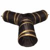 Pet Life 3-Way Kitting-Go-Seek Interactive Collapsible Passage Kitty Cat Tunnel - Brown/Dark Brown