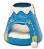 Touchcat Molten Lava Designer Triangular Cat Pet Kitty Bed House With Toy - Blue/White