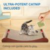 ScratchMe Cat Scratcher Cardboard Lounge Bed with Bell Ball Toy - as Pic