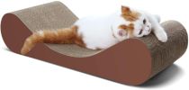 ScratchMe Bone-Shaped Cat Scratcher Lounge Bed – Durable Cardboard - as Pic